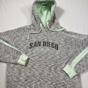 SWEATSHIRT HOODED San Diego California WOMEN XL Pullover  HEATHERED GRAY